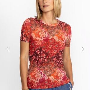 Johnny Was Josephina Eleanor Short Sleeve Mesh Tee